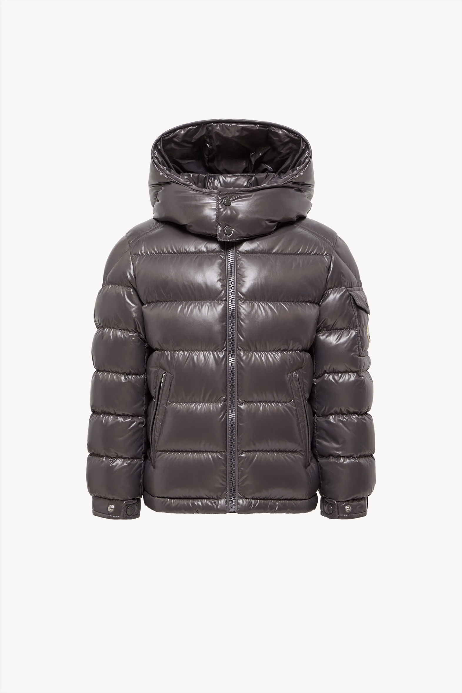 New Moncler Maya Hooded Down Jacket Boy Dark Grey Moncler 0